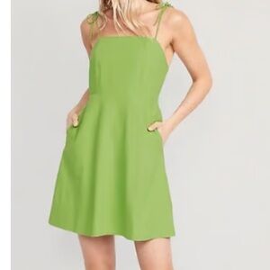 OLD NAVY Sleeveless Linen-Blend Cami Mini Dress Light Green  Size Medium